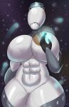  absurd_res big_breasts breasts detailed_background faceless_character faceless_female female genitals goldcrustedchicken hi_res humanoid machine multicolored_body muscular muscular_female nova_(warframe) pussy robot solo video_games warframe white_body 