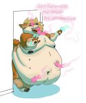  2022 anthro canid canine canis colored coyote deep_navel deep_skin dialogue digital_drawing_(artwork) digital_media_(artwork) dipstick_tail disembodied_hand feeding force_feeding forced hi_res huge_thighs male mammal markings moobs morbidly_obese morbidly_obese_anthro morbidly_obese_male multi_nipple multicolored_body navel nipples obese obese_anthro obese_male overweight overweight_anthro overweight_male rain_(vanillayote) shaded signature simple_background stuck tail_markings thick_thighs vanillayote weight_gain yellow_sclera 