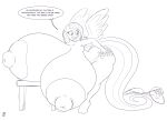  absurd_res ambiguous_gender anthro anthrofied badgerben big_breasts bra breast_rest breasts clothed clothing dialogue english_text equid equine female fluttershy_(mlp) friendship_is_magic hi_res huge_breasts hyper hyper_breasts lagomorph larger_female leporid male_(lore) mammal monochrome my_little_pony nipples panties pegasus rabbit size_difference text topless underwear wings 