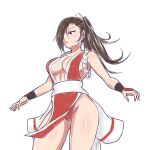  1girl breasts fire_emblem fire_emblem_fates hayato_stuff highres kagero_(fire_emblem) open_mouth pelvic_curtain shiranui_mai simple_background the_king_of_fighters 