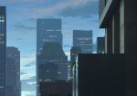  america artist_name blue_sky building bush city cityscape cloud commentary_request light morning no_humans ogata_tank original outdoors scenery sky sunrise watermark 