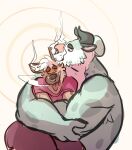  anthro bedroom_eyes blowing_smoke bovid bovine boyfriends cattle cheek_tuft curved_horn duo embrace facial_piercing facial_tuft gerrark half-closed_eyes horn hug hyaenid joe_(joebluefox) joebluefox looking_pleasured love male male/male mammal man_bun muscular muscular_anthro muscular_male narrowed_eyes nose_piercing nose_ring piercing romantic romantic_couple seductive simple_background smoke tongue tongue_out tuft white_background 