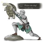  armor elden_ring knight massage rock sparkle tarnished_(elden_ring) the_lion_king turtle white_background 