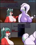  absurd_res age_difference al_gx anthro apartment big_breasts big_butt black_border bodily_fluids border breasts butt casual_nudity chubby_female controller dialogue dragon drooling duo english_text eyes_closed fan_character female female/female friends furniture goo_creature goodra hi_res huge_breasts larger_female latias legendary_pok&eacute;mon lyra_the_latias_(leviathin1) mammal mind_control nintendo older_female opal_(al_gx) pok&eacute;mon pok&eacute;mon_(species) pok&eacute;morph purple_body red_body remote_control saliva sitting size_difference smaller_female sofa text thick_thighs tricked video_games white_body wide_hips 