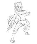  anthro bottomwear canid canine clothing female futuretankcrc mammal simple_background sketch skirt solo 