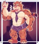  anthro felid hi_res male male/male mammal mr._stripes mr._stripes_(mr._hopp&#039;s_playhouse) muscular muscular_male pantherine pecs solo tiger wolfy_eduard 