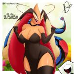  anthro big_breasts breasts bunny_costume clothing costume easter fake_ears fake_rabbit_ears female fish hair hi_res holidays male male/female marine milotic nintendo pink_eyes pok&eacute;mon pok&eacute;mon_(species) president_alexander red_hair solo thick_thighs video_games 
