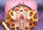  2022 after_sex ambiguous_gender ambiguous_pred anthro anus bodily_fluids breasts clawroline cum dagasi digital_media_(artwork) duo fangs felid female female_prey fur gaping gaping_anus genital_fluids genitals hi_res kirby kirby_(series) leopard looking_at_viewer mammal nintendo nipples nude open_mouth pantherine pussy saliva video_games vore 