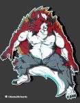  absurd_res angry anthro canid canine canis fighting_pose hi_res kuma_richards male mammal nintendo pok&eacute;mon pok&eacute;mon_(species) pose shirtless solo video_games wolf 