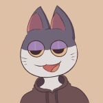  2022 animal_crossing anthro clothing digital_drawing_(artwork) digital_media_(artwork) domestic_cat felid feline felis fur male mammal nintendo portrait punchy_(animal_crossing) rejines simple_background smile solo video_games 