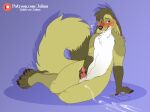  anthro blush bodily_fluids canid canine chastity_cage chastity_device conditional_dnp cum fennec fox genital_fluids genitals humiliation jalmu male mammal masturbation nude penis saliva simple_background small_penis solo 