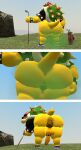 absurd_res anthro anus backsack balls big_butt bottomless bowser butt butt_focus buttlove chubby_male clothed clothing costume crowning dragon fart fart_fetish feces footwear gas genitals golf golf_bag golf_club hi_res huge_butt huge_thighs koopa looking_away male mario_bros nintendo overweight penis pooping rear_shot rear_view reptile scalie scat shoes slightly_chubby smelly solo solo_focus solo_in_panel tecbuttlovefa thick_thighs turtle video_games wide_hips 