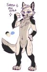  absurd_res anthro biped black_body black_ears black_fur black_nose black_tail blue_eyes breasts cheek_tuft chest_tuft claws color_swatch colored_sketch elbow_tufts facial_tuft featureless_crotch finger_claws front_view fur grey_body grey_ears grey_fur grey_inner_ear grey_tail half-closed_eyes hand_on_hip hi_res male martinballamore narrowed_eyes neck_tuft pawpads pink_pawpads sketch smile solo standing tuft 