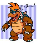  anthro bowser&#039;s_brother brown_body brown_eyes brown_skin ekarasz english_text hair hi_res horn koopa male mario_bros nintendo open_mouth orange_hair reptile scalie smile spikes text turtle video_games 