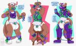  absurd_res anthro balls bdsm bondage bottlebear bound chastity_cage chastity_device dialogue diaper genitals hi_res humiliation infantilism lutrine male mammal mustelid solo ych 