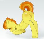  anus ass_up butt cutie_mark dock equid equine feral friendship_is_magic genitals ggashhhissh hair hasbro hi_res hooves mammal my_little_pony orange_hair orange_tail pegasus presenting pussy raised_tail red_eyes spitfire_(mlp) tuft wings wonderbolts_(mlp) yellow_body 