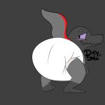  1:1 anthro archived_source biped blush diaper digital_drawing_(artwork) digital_media_(artwork) doughboydragon_(artist) hi_res looking_back male raised_tail signature simple_background smile solo standing 
