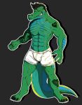  absurd_res alligator alligatorid angry anthro clothing crocodilian hi_res kuma_richards male pose reptile scalie smile solo underwear 