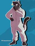  absurd_res anthro clothing cougar domestic_cat eyewear felid feline felis glasses hi_res kigurumi kuma_richards male mammal meme pajamas solo 