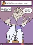  anthro bottomless bottomless_female canid canine canis chair clothed clothing domestic_dog female furniture ivana_clawyu_(sketchybug) mammal mature_female mouse murid murine nordic_sled_dog pubes rodent samoyed sketchybug solo spitz table wrinkles 