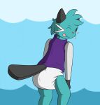  anthro archived_source biped clothed clothing diaper digital_drawing_(artwork) digital_media_(artwork) fur hi_res looking_at_viewer male shirt silvrsterlng simple_background solo standing topwear 