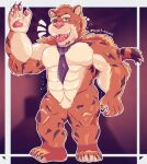  anthro felid hi_res male male/male mammal mr._stripes_(mr._hopp&#039;s_playhouse) muscular muscular_anthro muscular_male pantherine pecs solo tiger wolfy_eduard 