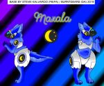  anthro blue_body blue_fur female fur machine maxala model_sheet protogen smile solo 