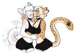  2022 alpha_channel anthro breasts canid canine canis cheetah clothed clothing digital_media_(artwork) domestic_dog duo eyebrows eyelashes eyes_closed felid feline female kittydee licking mammal simple_background smile tongue tongue_out transparent_background 
