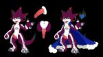  anthro anus balls bandai_namco betelgammamon blush butt cape claws clothing digimon erection fan_character genitals green_eyes knot male penis purple_body scalie sharp_claws solo theharrowedsoul 