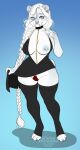  2022 5_fingers anthro areola braided_hair breasts clothed clothing digital_media_(artwork) facial_piercing felid feline female fingers hair hi_res kittydee looking_at_viewer mammal nipples nose_piercing nose_ring piercing simple_background smile white_hair 