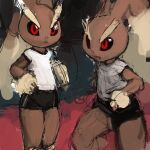  bronzecatworld duo female feral gym_clothing lopunny low_res nintendo pok&eacute;mon pok&eacute;mon_(species) running sketch video_games 