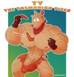  absurd_res anthro boomerang bulge clothing dasyuromorph felid hi_res himbo hyper male mammal marsupial metrothefox muscular pantherine pecs solo tasmanian thylacine tiger ty ty_the_tasmanian_tiger ty_the_tasmanian_tiger_(series) underwear video_games 