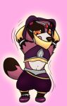  anthro bare_shoulders belly_dancer bellydancer_outfit bellydancing canid canine clothed clothing crop_top crossdressing footwear male mammal midriff navel raccoon_dog shirt shoes solo tanuki tongue tony_keys topwear veil 