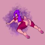  all_fours anthro back_boob belly big_breasts big_butt breasts butt chubby_female feet female genitals hair hare hi_res lagomorph leporid looking_back mammal melody_(lolodepuzlo) nipples nude pawpads purple_hair pussy rabbit slightly_chubby solo zana6_(artist) 