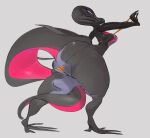  anthro big_butt bikini butt clothing female huge_butt mighty-whydah nintendo pok&eacute;mon pok&eacute;mon_(species) salazzle simple_background solo swimwear thick_thighs video_games white_background 