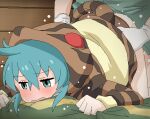  1boy 1girl animal_costume animal_hood blue_eyes blush blush_spirals clothed_sex clothing_aside doggystyle from_behind gloves happy_sex hood hoodie kemono_friends red_eyes reptile_girl sex tail tomu_(tomubobu) tsuchinoko tsuchinoko_(kemono_friends) 