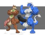  akuro anthro balls bamwuff big_balls big_muscles big_penis bodily_fluids canid canine canis clothed clothing cum dragon dripping drooling duo genital_fluids genital_growth genitals growth huge_balls huge_penis hyper hyper_balls hyper_genitalia hyper_penis kartos male male/male mammal muscle_growth muscle_size_difference muscular muscular_anthro muscular_male nipples partially_clothed penis penis_growth saliva shocked_expression wolf 