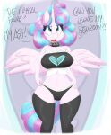  aged_up blue_eyes clothing collar equid equine eyelashes female flurry_heart_(mlp) flutterthrash friendship_is_magic hasbro horn legwear mammal my_little_pony navel panties pink_body spiked_collar spikes underwear wide_hips winged_unicorn wings 