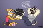 2018 accessory anthro artist_name biceps blue_eyes bodily_fluids brown_body brown_fur canid canine canis clothing crying dialogue digital_media_(artwork) domestic_dog doritohead duo english_text feet fingers foot_fetish fur german_shepherd grey_background hand_behind_head headband herding_dog hi_res holding_feet kaine_lewis laugh male male/male mammal mixed_breed multicolored_body multicolored_fur muscular muscular_anthro muscular_male pastoral_dog pawpads pecs shirt short_tail signature simple_background sitting smile tan_body tan_fur tank_top tears tears_of_joy teeth text tickling tickling_feet toes tongue topwear two_tone_body two_tone_fur wally_pembroke white_body white_fur yellow_body yellow_fur 