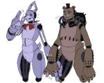  &lt;3 2022 animatronic anthro artist_name big_hands blue_eyes blush bow_tie brown_body brown_fur clothing digital_media_(artwork) drawkill_bonnie_(fnaf) drawkill_freddy_(fnaf) duo exclamation_point featureless_crotch five_nights_at_freddy&#039;s fur grey_body grey_fur hand_holding hat headgear headwear hi_res kato200_0 lagomorph leporid long_ears machine male male/male mammal multicolored_body multicolored_fur rabbit red_eyes robot scottgames signature simple_background smile standing stitch_(sewing) teeth top_hat two_tone_body two_tone_fur ursid video_games white_background 
