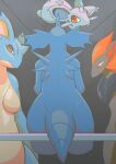  alini_(grimart) anthro biped black_body black_fur blue_body blue_eyes blue_scales blue_tail breasts brown_eyes claws comic digital_media_(artwork) fangs featureless_breasts female fur grimart group maggie_(grimart) male mammal multicolored_body nidoking nidoqueen nidoran nidoran♀ nintendo pok&eacute;mon pok&eacute;mon_(species) red_body red_eyes red_fur scales shiny_pok&eacute;mon spikes spikes_(anatomy) tini_(grimart) two_tone_body video_games white_body white_claws zen_(grimart) zoroark 