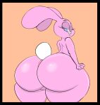  absurd_res anais_watterson anthro anus bedroom_eyes big_butt blue_eyes buckteeth butt cartoon_network female hi_res huge_butt huge_hips huge_thighs lagomorph leporid looking_back mammal narrowed_eyes neom-daddy nude pink_body rabbit seductive smile solo teeth the_amazing_world_of_gumball thick_thighs wide_hips 