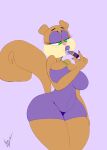  absurd_res anthro applying_makeup bedroom_eyes big_breasts blush breasts brown_body clothing dress female green_eyes hi_res holding_lipstick lips lipstick makeup mammal narrowed_eyes navel neom-daddy nickelodeon personal_grooming purple_lips purple_lipstick rodent sandy_cheeks sciurid seductive solo spongebob_squarepants thick_thighs tree_squirrel wide_hips 