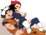  2boys :o anal ass bangs bara black_hair blue_bodysuit blur_censor blush bodysuit boots censored clothed_sex clothes_pull dougi dragon_ball dragon_ball_super erection gloves konovi_yee large_pectorals male_focus multiple_boys muscular muscular_male nipple_tweak nipples nude on_person pants pants_pull pectorals penis red_eyes red_hair saiyan sex short_hair sitting sitting_on_person son_goku spiked_hair super_saiyan super_saiyan_god torn_bodysuit torn_clothes vegeta white_gloves wristband yaoi 