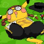  bronzecatworld bruised clothed clothing cosplay_pikachu_(costume) female low_res mammal nintendo open_clothing open_shirt open_topwear pikachu pikachu_ph._d pok&eacute;mon pok&eacute;mon_(species) rodent ryona shirt solo topwear video_games 