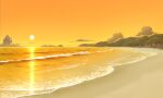  beach cloud commentary_request island mountain no_humans ocean orange_sky original outdoors scenery sky sun sunset user_peo4941 water waves 