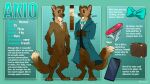  2019 anthro biped blue_bowtie bow_tie brown_body brown_fur brown_hair brown_nose brown_tail cellphone claws clothed clothing color_swatch crotch_tuft dated digitigrade elbow_tufts fangs front_view fur glistening glistening_eyes gulonine hair hi_res inner_ear_fluff knife looking_at_viewer male mammal marten mustelid musteline neck_tuft nude partially_clothed phone short_hair shoulder_tuft signature smartphone smile solo standing tan_body tan_fur tan_tail tuft white_claws yookie 