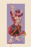  abs anthro bottomwear clothing cthugha_(tas) dragon gao_53937056 gesture hi_res lifewonders male muscular muscular_anthro muscular_male nipples pecs red_body shorts smile solo swimwear tentacles tokyo_afterschool_summoners video_games waving 