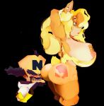  activision anthro areola areola_slip bandicoot big_breasts bikini blonde_hair blush breast_grab breasts butt clothing crabtopus crash_bandicoot_(series) doctor_neo_cortex duo female hair hand_on_breast hi_res human lips male male/female mammal marsupial nipples nude side_boob side_view size_difference smaller_male spank_marks swimwear tawna_bandicoot video_games 