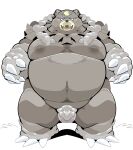  2022 anthro balls belly big_belly black_nose blush brown_body genitals kemono male mammal moobs nintendo nipples obese obese_male overweight overweight_male pok&eacute;mon pok&eacute;mon_(species) sigenoya solo takotyutyu ursaluna ursid video_games 